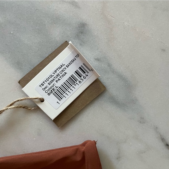 Toast Swim Free People | Signature Cinch Bandeau Top Patina Large NWT - Picture 8 of 8